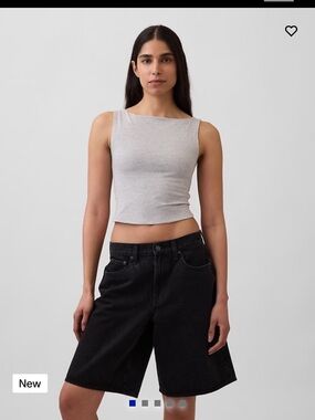 GAP CloseKnit Jersey Boatneck Crop Tank Top
